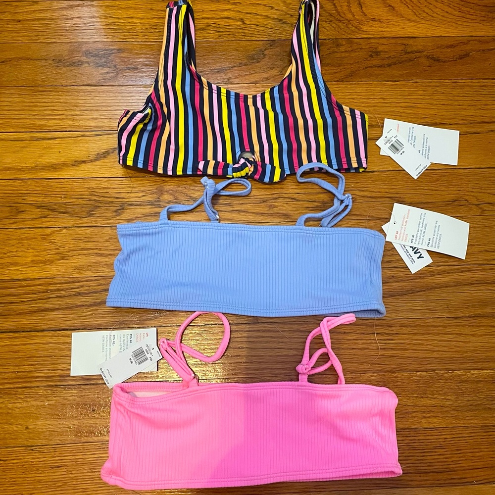 NWT Girls Old Navy Swimsuit Bikini Tops Bundle - Size Medium (8)